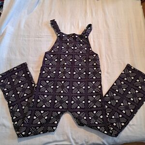 Ade & Ayo girls size Medium long leg romper, purple and white, NWOT